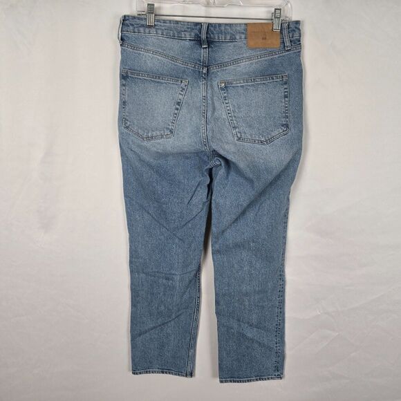 H&M Jeans Women's 10 Blue Medium Wash High Rise Brock Collection Straight - Picture 5 of 16